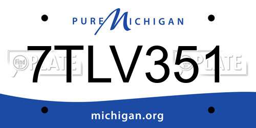 7TLV351 Michigan License Plate