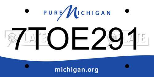 7TOE291 Michigan License Plate