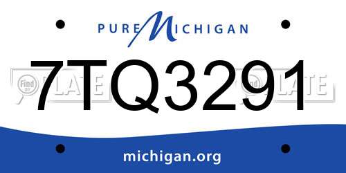7TQ3291 Michigan License Plate