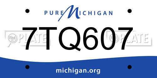 7TQ607 Michigan License Plate