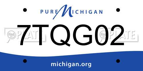 7TQG02 Michigan License Plate