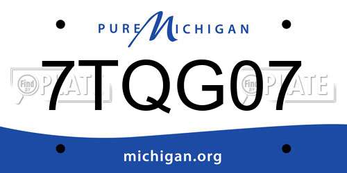 7TQG07 Michigan License Plate