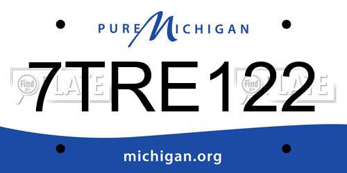 7TRE122 Michigan License Plate