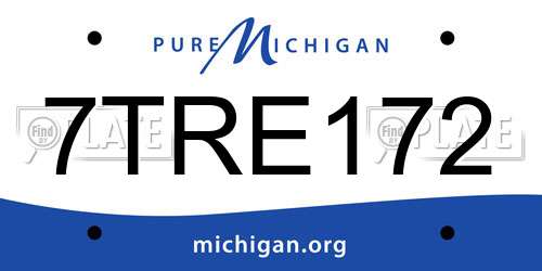 7TRE172 Michigan License Plate