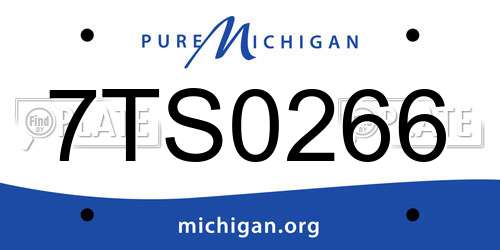 7TS0266 Michigan License Plate