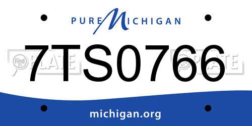 7TS0766 Michigan License Plate
