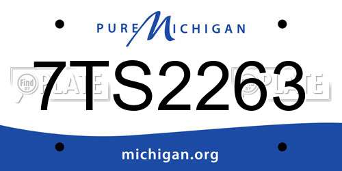 7TS2263 Michigan License Plate