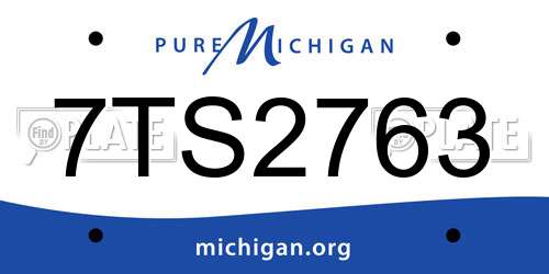 7TS2763 Michigan License Plate