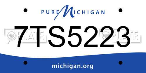 7TS5223 Michigan License Plate