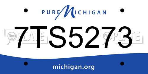 7TS5273 Michigan License Plate