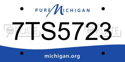 7TS5723 Michigan License Plate