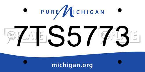 7TS5773 Michigan License Plate