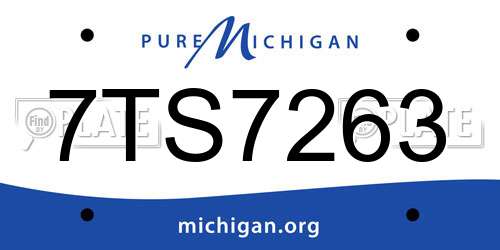 7TS7263 Michigan License Plate