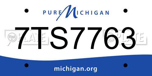 7TS7763 Michigan License Plate