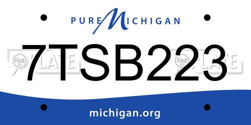 7TSB223 Michigan License Plate