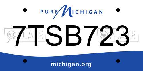 7TSB723 Michigan License Plate
