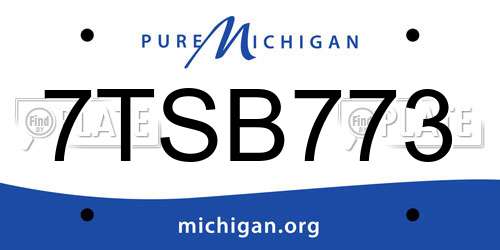 7TSB773 Michigan License Plate