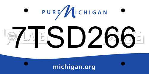 7TSD266 Michigan License Plate