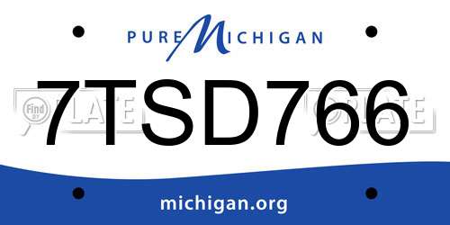 7TSD766 Michigan License Plate