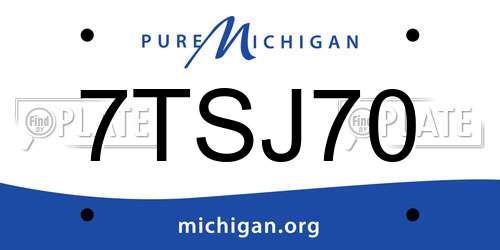 7TSJ70 Michigan License Plate