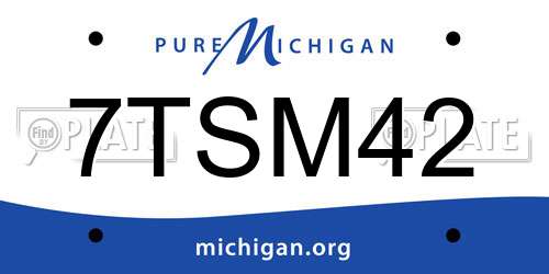 7TSM42 Michigan License Plate
