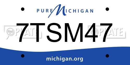 7TSM47 Michigan License Plate