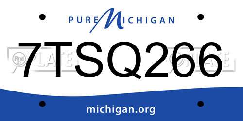 7TSQ266 Michigan License Plate