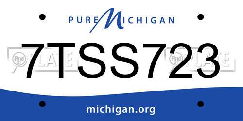 7TSS723 Michigan License Plate