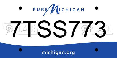 7TSS773 Michigan License Plate