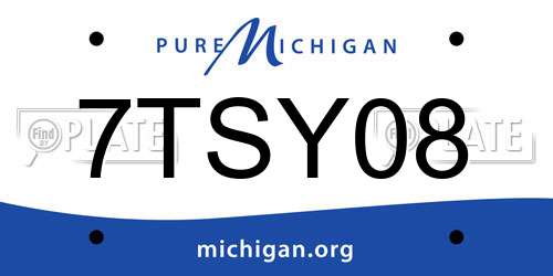 7TSY08 Michigan License Plate