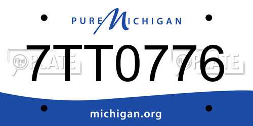 7TT0776 Michigan License Plate