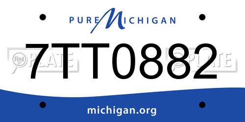 7TT0882 Michigan License Plate
