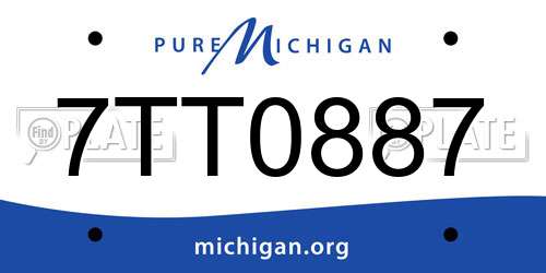 7TT0887 Michigan License Plate