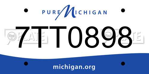 7TT0898 Michigan License Plate