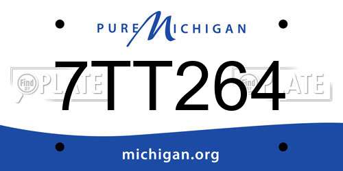 7TT264 Michigan License Plate