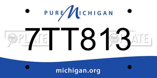 7TT813 Michigan License Plate
