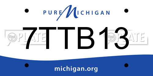 7TTB13 Michigan License Plate
