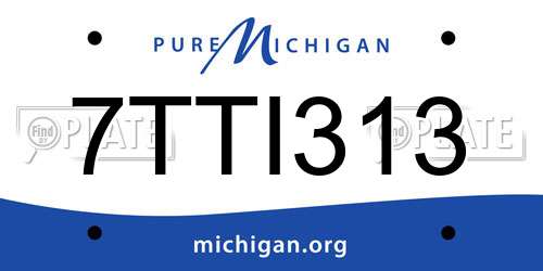 7TTI313 Michigan License Plate