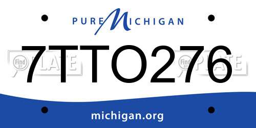 7TTO276 Michigan License Plate