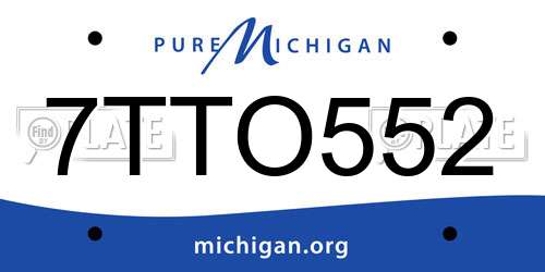 7TTO552 Michigan License Plate