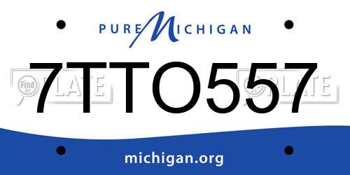 7TTO557 Michigan License Plate