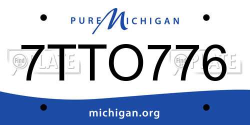7TTO776 Michigan License Plate