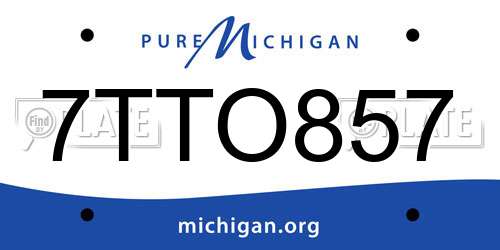 7TTO857 Michigan License Plate