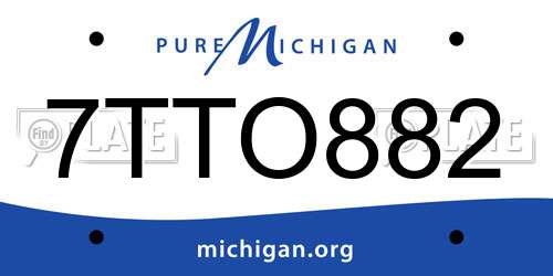 7TTO882 Michigan License Plate