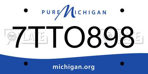 7TTO898 Michigan License Plate