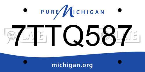 7TTQ587 Michigan License Plate