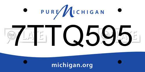 7TTQ595 Michigan License Plate