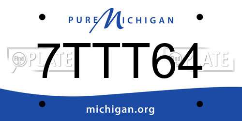 7TTT64 Michigan License Plate