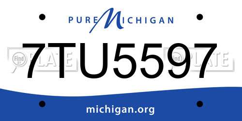 7TU5597 Michigan License Plate