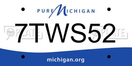 7TWS52 Michigan License Plate